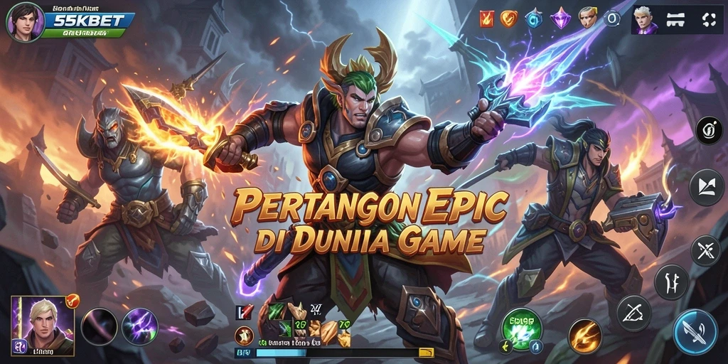 Screenshot gameplay 55KBET menampilkan aksi pertarungan yang mendebarkan.
