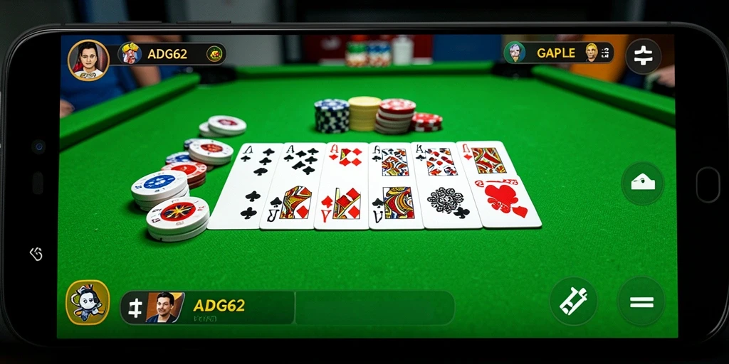 Screenshot gameplay Gaple yang seru dan interaktif.