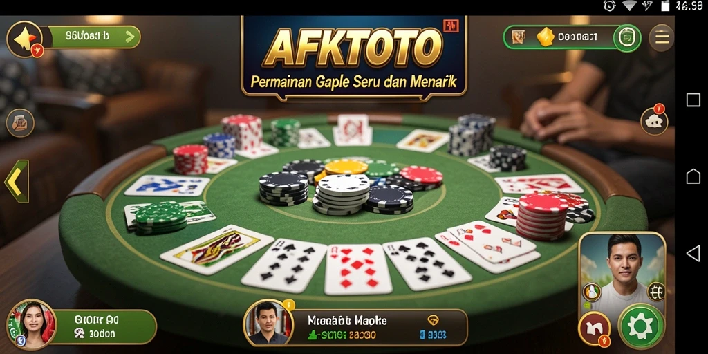 Tampilan menawan dari gameplay Gaple di AFKTOTO.