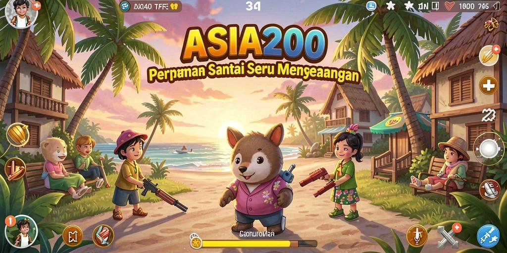 Tampilan gameplay ASIA200 yang penuh warna dan seru.