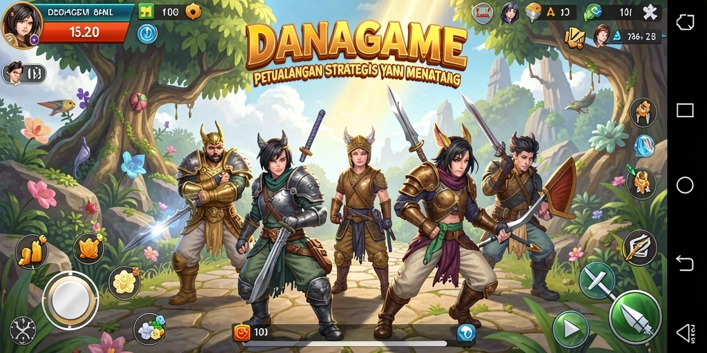 Screenshot gameplay menampilkan strategi dan aksi SLG yang mendalam.