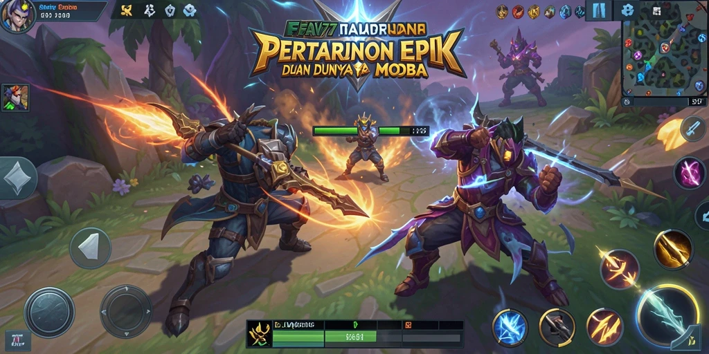 Gameplay MOBA FAV77 yang penuh aksi dan strategi.