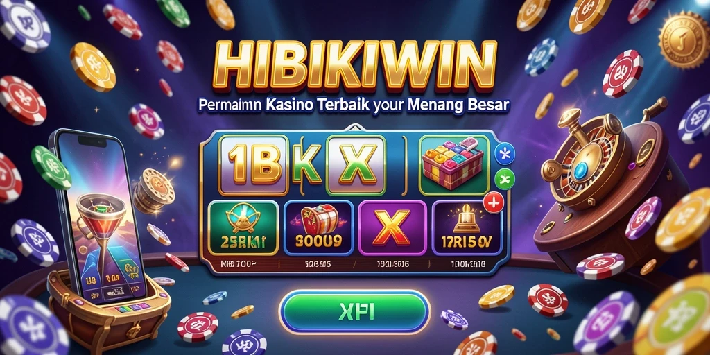 Screenshot menampilkan gameplay menarik HIBIKIWIN dengan slot dan permainan meja.