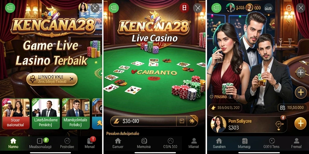 Tampilan gameplay Live Casino yang menakjubkan di KENCANA28.