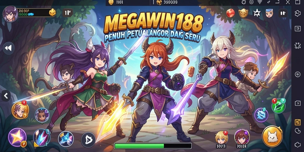 Screenshot gameplay MEGAWIN188 dengan karakter Anime yang menarik.