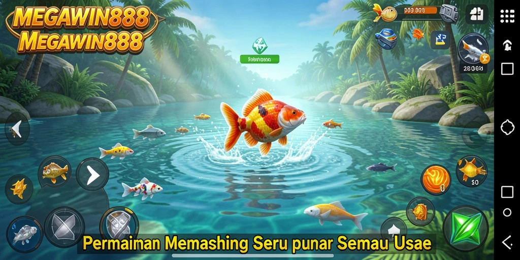 Screenshot utama MEGAWIN888 menampilkan pengalaman memancing yang mendebarkan.