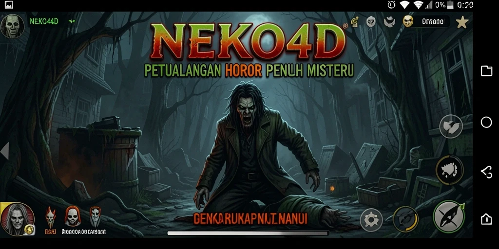 Tampilan gameplay NEKO4D yang menyeramkan dan menegangkan.