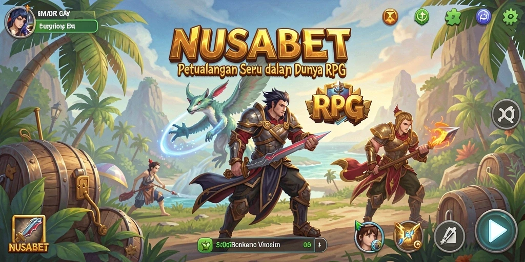 Tampilan gameplay NUSABET yang menakjubkan dalam pertempuran RPG.