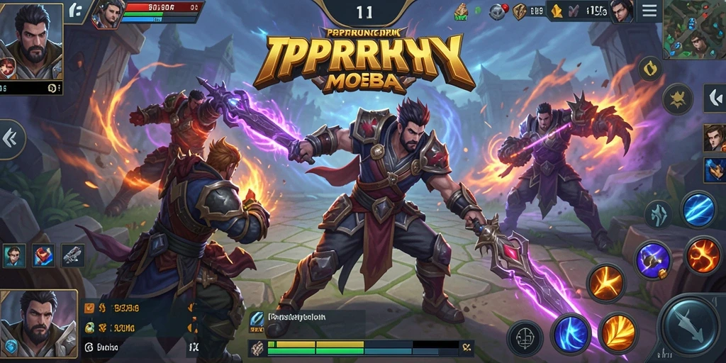 Tampilan aksi seru dalam gameplay MOBA PPRRYY.