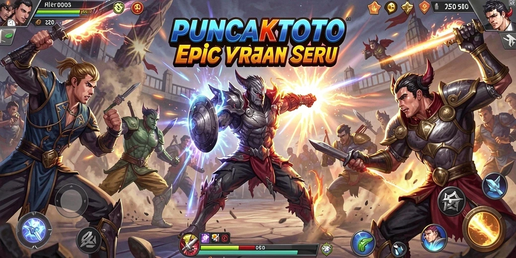 Tampilan gameplay pertarungan seru di PUNCAKTOTO