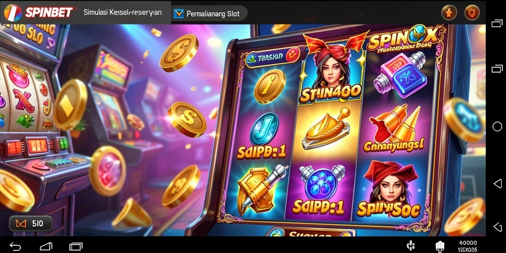 Screenshot utama SPINBET menampilkan gameplay slot yang menarik.
