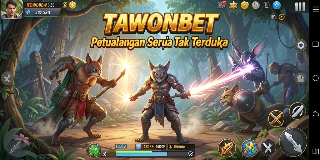 Tampilan gameplay seru TAWONBET di dunia petualangan yang menantang.