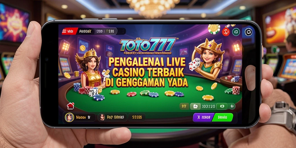 Screenshot gameplay TOTO777 menunjukkan suasana Live Casino yang mendebarkan.