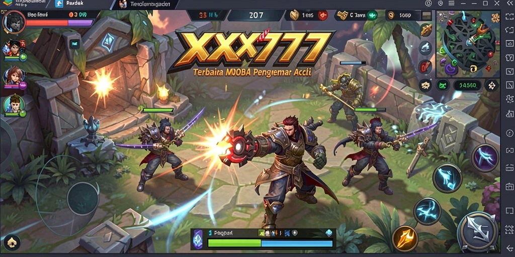 Tampilan gameplay mendebarkan di XXX777 dengan karakter yang penuh aksi.