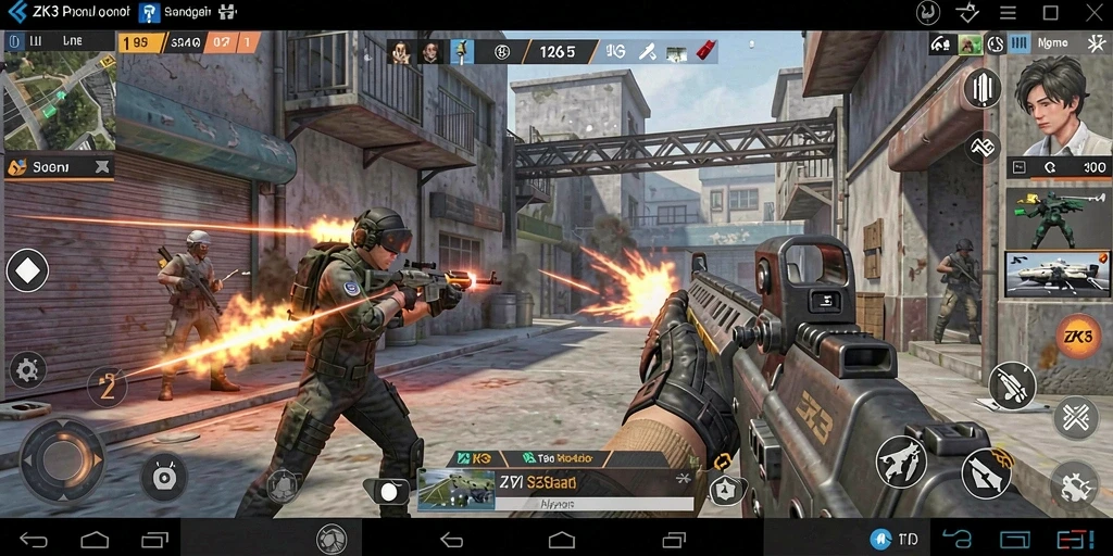 Gambaran gameplay mendebarkan dalam ZK3 saat pertempuran sengit berlangsung.