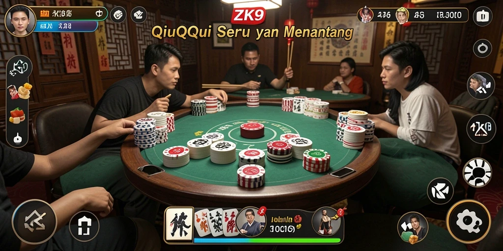 Tampilan gameplay QiuQiu yang menarik dan kompetitif.